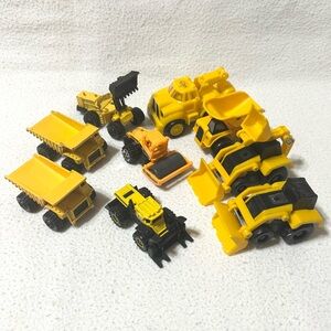 9 Little Construction Vehicles (3 Vintage 80s) Mix of Die-cast & Plastic